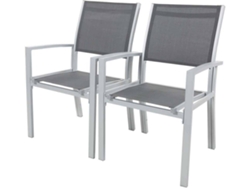Sillas de Jardín HABITAT ET JARDIN Tropic (Gris - Aluminio - 57.5x62x90 cm)