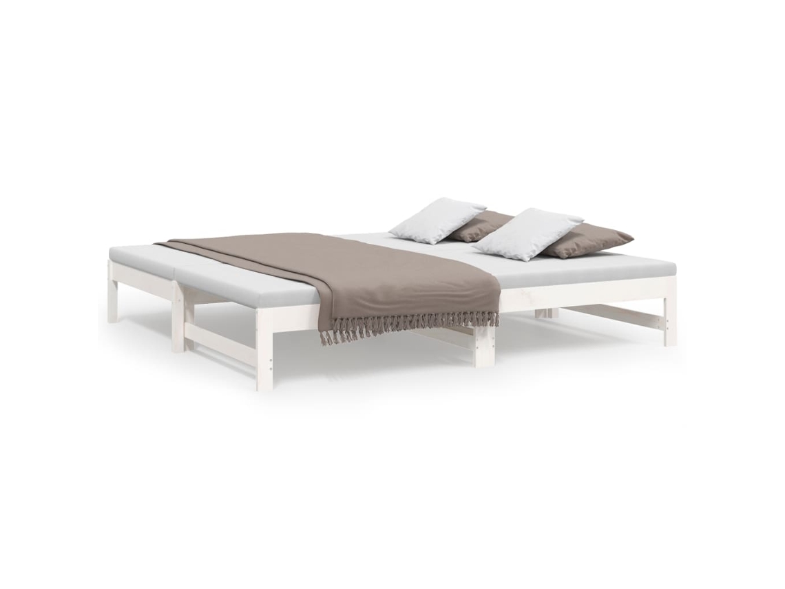 Maison Exclusive - Sofá Cama Extraíble Sin Colchón Blanco 2x(90x190) Cm
