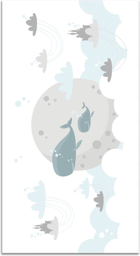 Alfombra HOME & LIVING Ballenas (Multicolor - 80x150 cm - Vinilo)