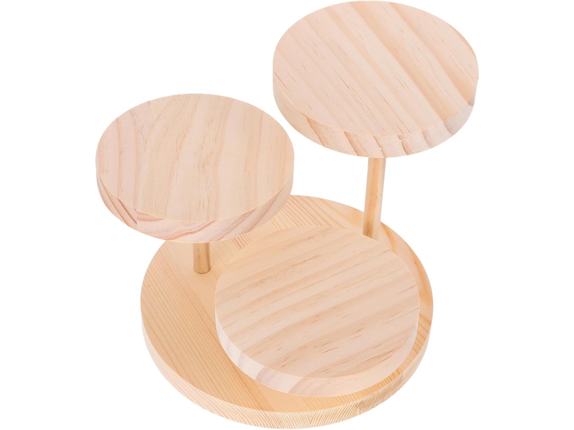 Soporte De Exhibición De Madera De Tres Niveles, Estante De Madera Resistente De Tres Niveles, Diseño De Escalera