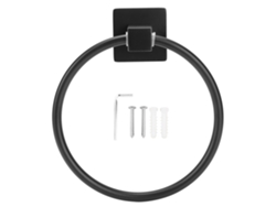 Toallero de pared sencillo y duradero para baño, color negro