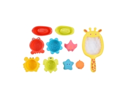 Juguetes de baño para niños, vaso apilable, barco con red de pesca, juguete de baño educativo y colorido para bebés.