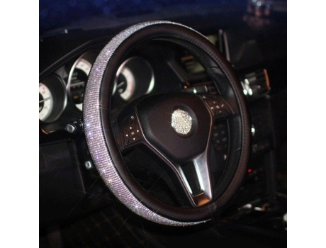 Cubierta de volante brillante cubierta de coche de diamante de cristal accesorios de estilo de coche[Cubierta Para El Volante]