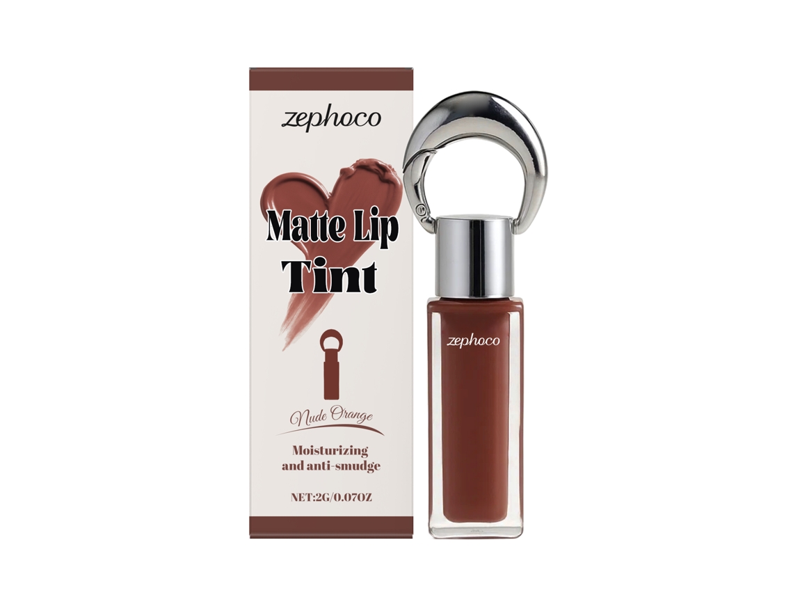 Brillo de labios mate sedoso en tono naranja nude