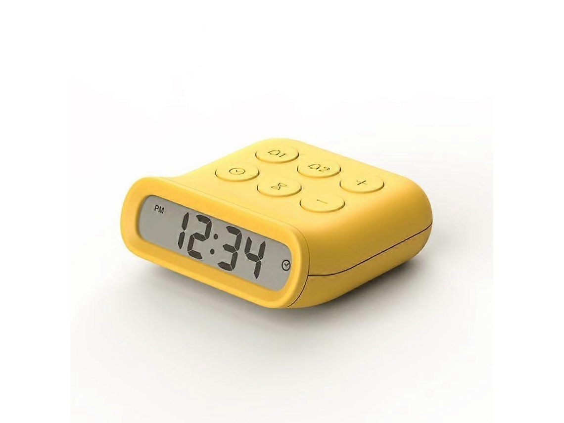Reloj despertador digital amarillo, reloj digital, reloj despertador portátil a batería Ushion