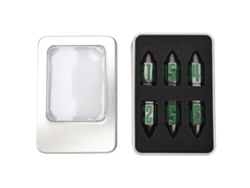 2026 Set De Dados De Metal Verde Claro 6 Piezas Para Juegos De Mesa Descompresión Dados Poliédricos