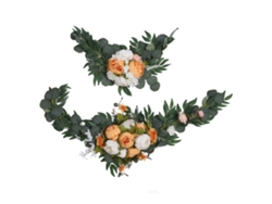 2 piezas de flores artificiales para arco de boda, colores resistentes, exquisitas, románticas, decoración floral, arco de boda naranja
