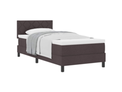 Maison Exclusive - Cama Tipo Box Spring Con Colchón Marrón Oscuro 90 X 190 Cm Tela