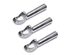 Cuchara para helado de aluminio de 57 g (2 oz), mango conductor, antiadherente, 3 unidades.