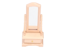 Rebe-espejo De Tocador Para Casita De Muñecas 1:12 Con Cajón, Mueble Miniatura Decorativo, Accesorio Burlywood