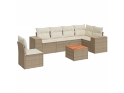 Maison Exclusive - Set Sofás De Jardín 7 Piezas Y Cojines Ratán Sintético Beige