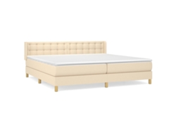Maison Exclusive - Cama Box Spring Con Colchón Tela Color Crema 200x200 Cm