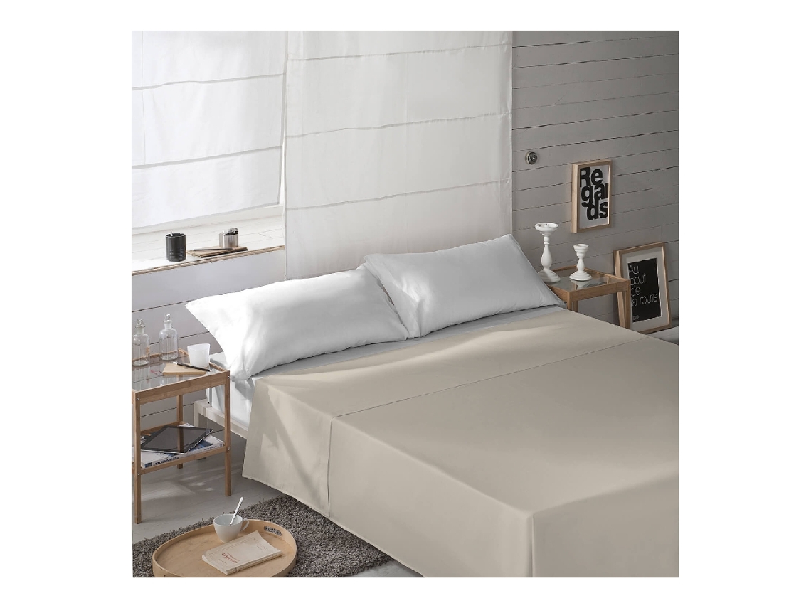 Sábanas NATURALS (Beige - Algodón - 180 x 270 cm)