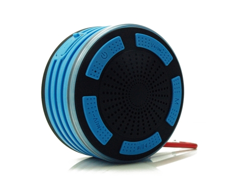 CHRONUS FSYX230213 Altavoces Bluetooth, Altavoz de Ducha con Luces LED de Colores y Radio FM, Azul