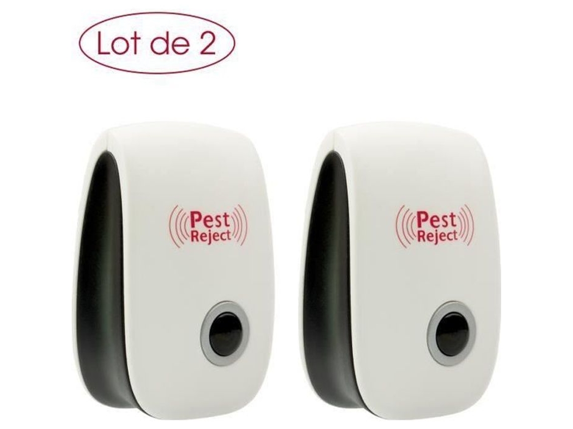 Juego de 2 repelentes de plagas electrónicos ultrasónicos, repelentes de plagas y roedores, para ratas, mosquitos, cucarachas y hormigas