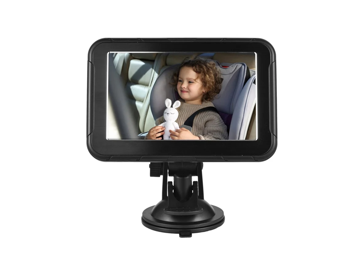Cámara De Vigilancia Para Bebés En Coche De 5 Pulgadas, 1080p, Con Visión Nocturna Y Rotación De 360°.