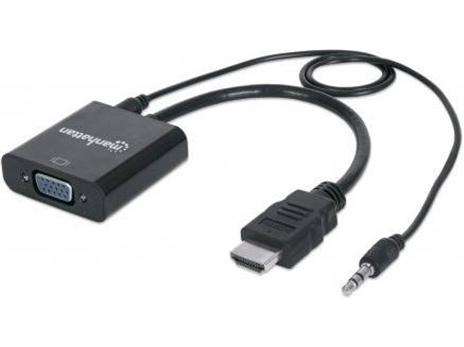 Adaptador HDMI MANHATTAN VGA para HDMI/3.5mm Negro 2.6m