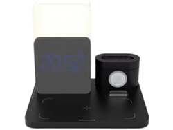 Estación De Carga Inalámbrica 4 En 1 Con Reloj Despertador Digital, Compatible Con Relojes.