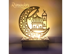 Decoración de luz de madera con recortes abiertos para el Eid Ramadán