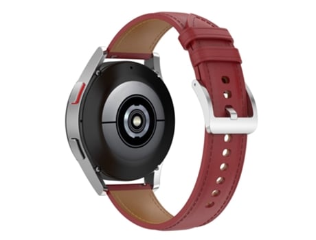 Correa de piel auténtica 22mm para Huawei Watch GT2/Samsung Galaxy Watch Active - tinto