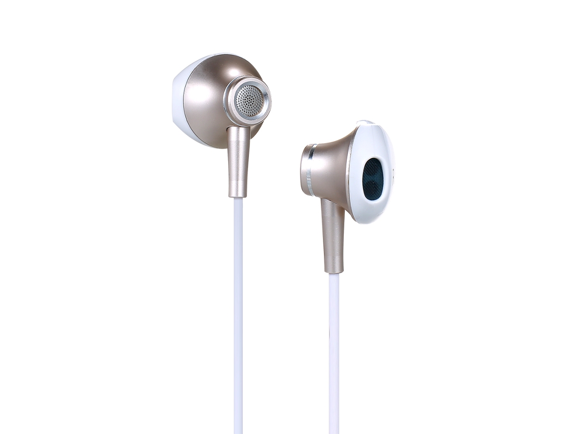 Auriculares Intrauditivos Cableados Onda Con Control De Música Bobina Móvil Oro Rosa