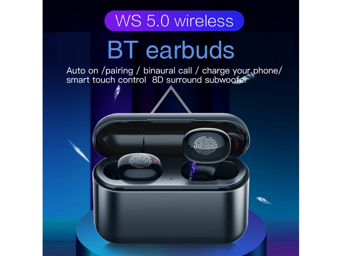 Auriculares Bluetooth A1 Tws Emparejamiento Automático Control Por Toque Sonido 8d Estuche De 2600mah
