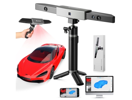 REVOPOINT RANGE Escáner 3D, precisión de 0,1 mm, velocidad de escaneo de 18 fps, área de escaneo de 360 ​​mm x 650 mm para objetos grandes