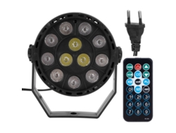 Foco De Escenario Rgb Con 12 Led, Sonido Y Control Remoto Para Fiestas Ktv/discoteca.