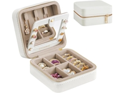 Joyero De Viajes Con Espejo, Medidas: 11,4 X 5,5 Cm. Para Mujer, Compacto, Ideal Regalar. Resistente Al Agua Almacenamiento Inteligente