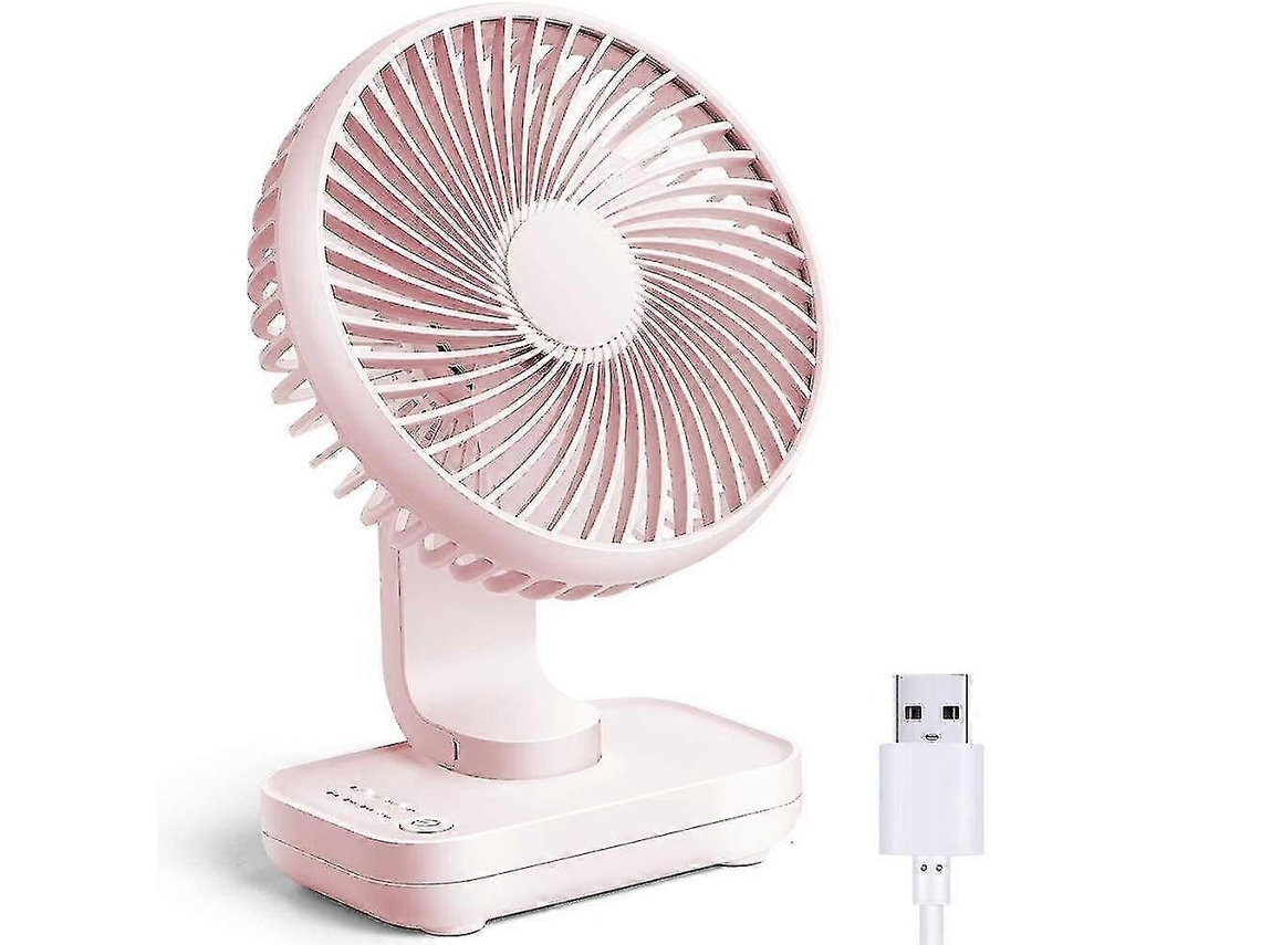Ventilador De Mesa Pequeno, Ventilador Portátil Silencioso, Ventilador Recarregável Operado Por Bateria (rosa)