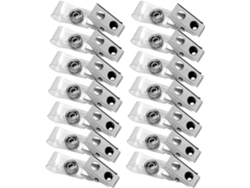 250 Portatarjetas Metálicos De Doble Orificio Con Correas De Pvc Transparente Para Tarjetas De Identificación.