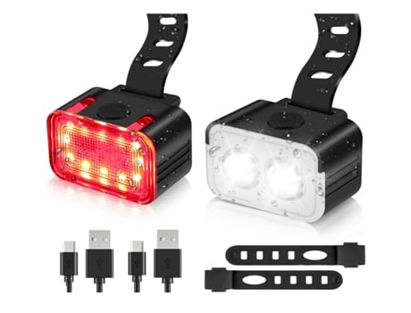 Luz de bicicleta, luz de bicicleta de montaña con faro LED impermeable Super IPX6, luz de ciclismo de fácil montaje (negro) CHRONUS