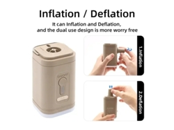 Bomba eléctrica portátil, gris, para inflar y extraer, batería de iones de litio USB con luz LED, minibomba de vacío portátil, para piscina inflable