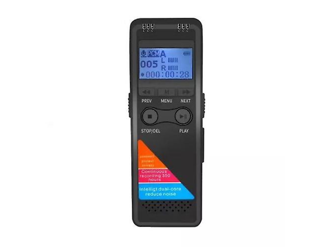 Mini grabadora de voz digital, reproductor MP3 y carga USB 32 GB Yizhood (negro)