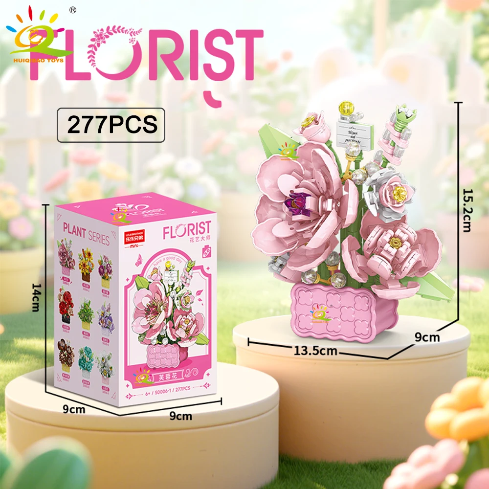 Miniatura De Flor Con Vaso Moc: Blocos De Montar Em Miniatura - Buquê Eterno Para Decoração De Mesa