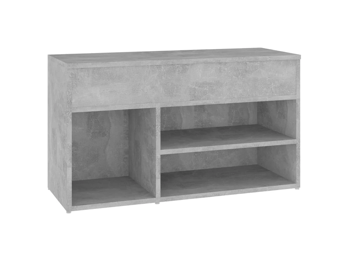 Banco zapatero de derivados de madera, cemento gris, MAISON EXCLUSIVE (80x30x45 cm)