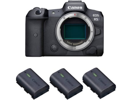 Kit Cámara Mirrorless y Baterías CANON EOS R5 (45 MP - Sensor: Full Frame - ISO: 100 a 51200)