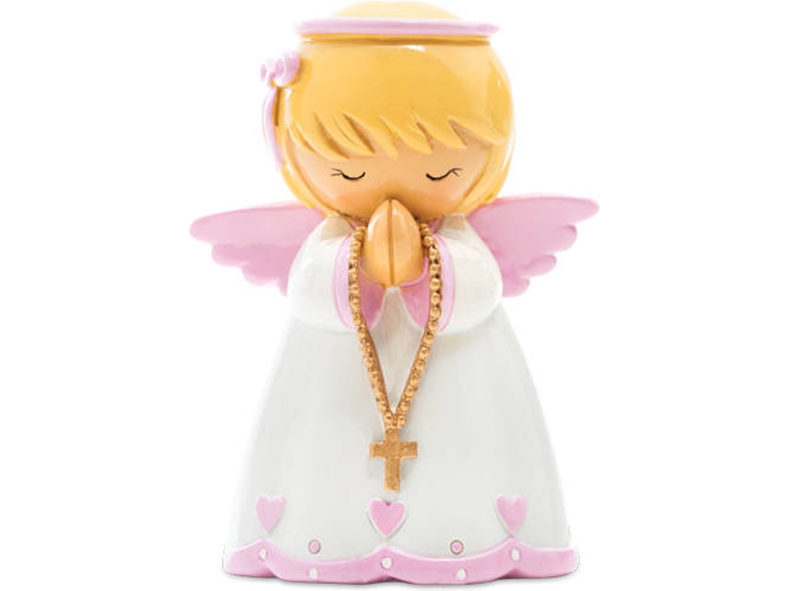 Figura Decorativa LITTLE DROPS OF WATER Ángel Niña Rosario Medio (Blanco - Resina)