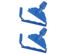 Conjunto De 2 Prendedores De Plástico Azul Para Cabos De Vassoura E Esfregões.