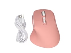 Rato Vertical Ergonômico Sem Fio Recarregável 2.4g Com Botões Multifuncionais Adaptador Usb Para Computador Rosa