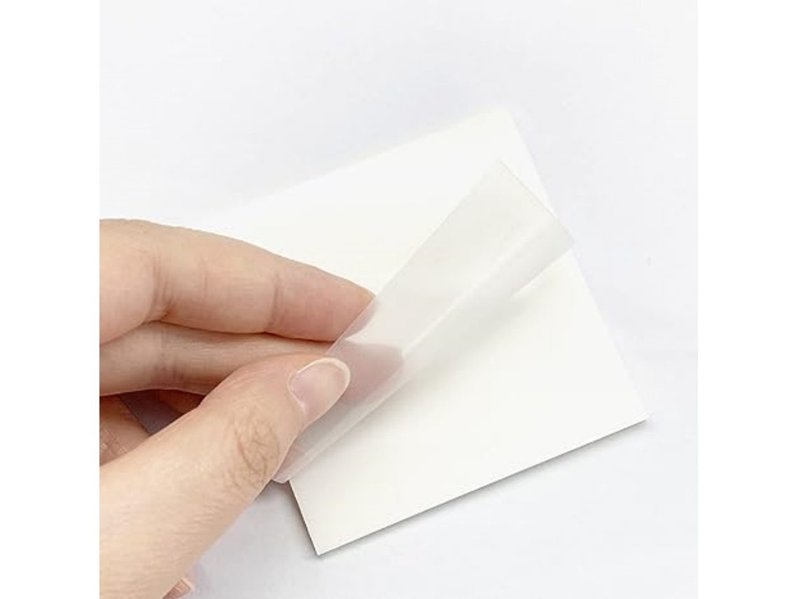 Paquete de 4 MDUG. Cada paquete contiene 200 hojas de notas adhesivas PET transparentes e impermeables para tomar notas sin necesidad de estar en el escritorio.