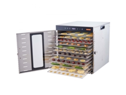 Deshidratador de alimentos de acero inoxidable con 10 bandejas, 1000 W, temperatura, temporizador y flujo de aire, Tekmaquinas