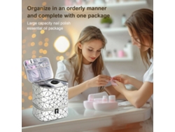 Bolsa de almacenamiento de herramientas de uñas Rebe de gran capacidad con compartimento de malla y para esmaltes de uñas.