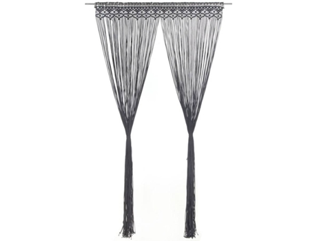 vidaXL Cortina de macramé algodón gris antracita 140x240 cm