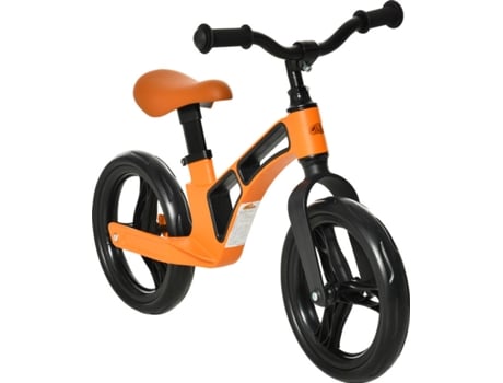 Bicicleta Sin Pedales homcom con asiento y manillar ajustables naranja