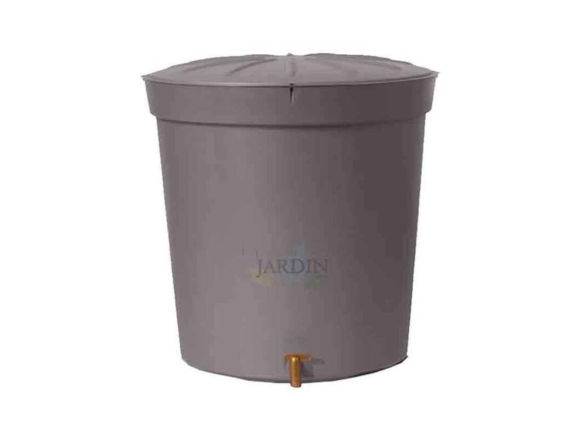 Depósito de Agua de Prolipropileno 300 L para Agua Gris Granito Incluye Tapadera Grifo Diámetro 82Cm Alto 86Cm GRAF
