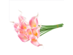 Mini lirio artificial de PU - Tacto real, rosa claro, decoración para el hogar con fines fotográficos