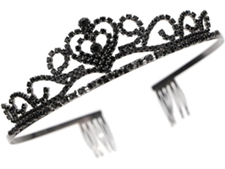 Cuelloronne Noire Strass Élégante Para Coiffure Accesorio De Fête Chic Mariage Anniversaire Y Phot...