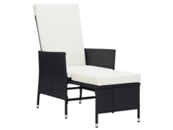 Maison Exclusive - Sillón Reclinable De Jardín Con Cojines Ratán Sintético Negro