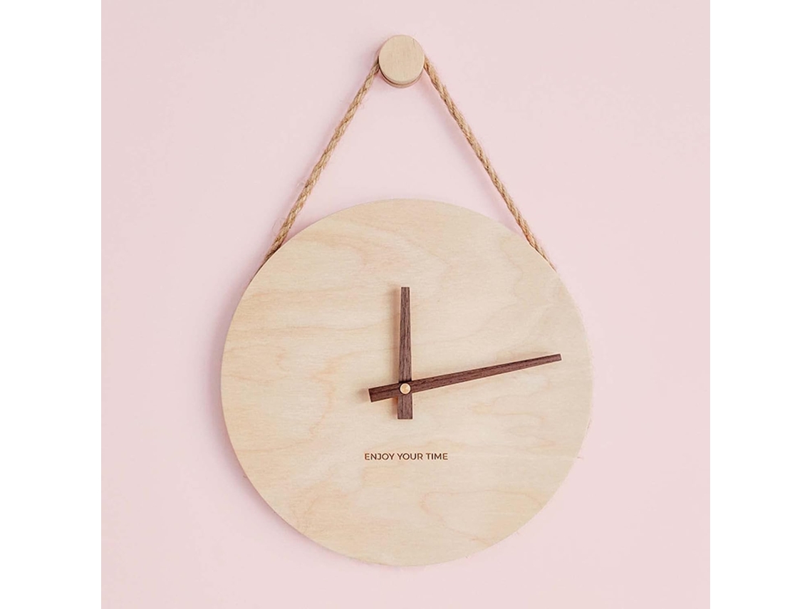 Reloj de pared en madera, estilo retro y silencioso Kofihety